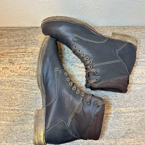 Franco Fortini Mens Size 13 Gray Lace Up Casual Boots Work Bike main image 4
